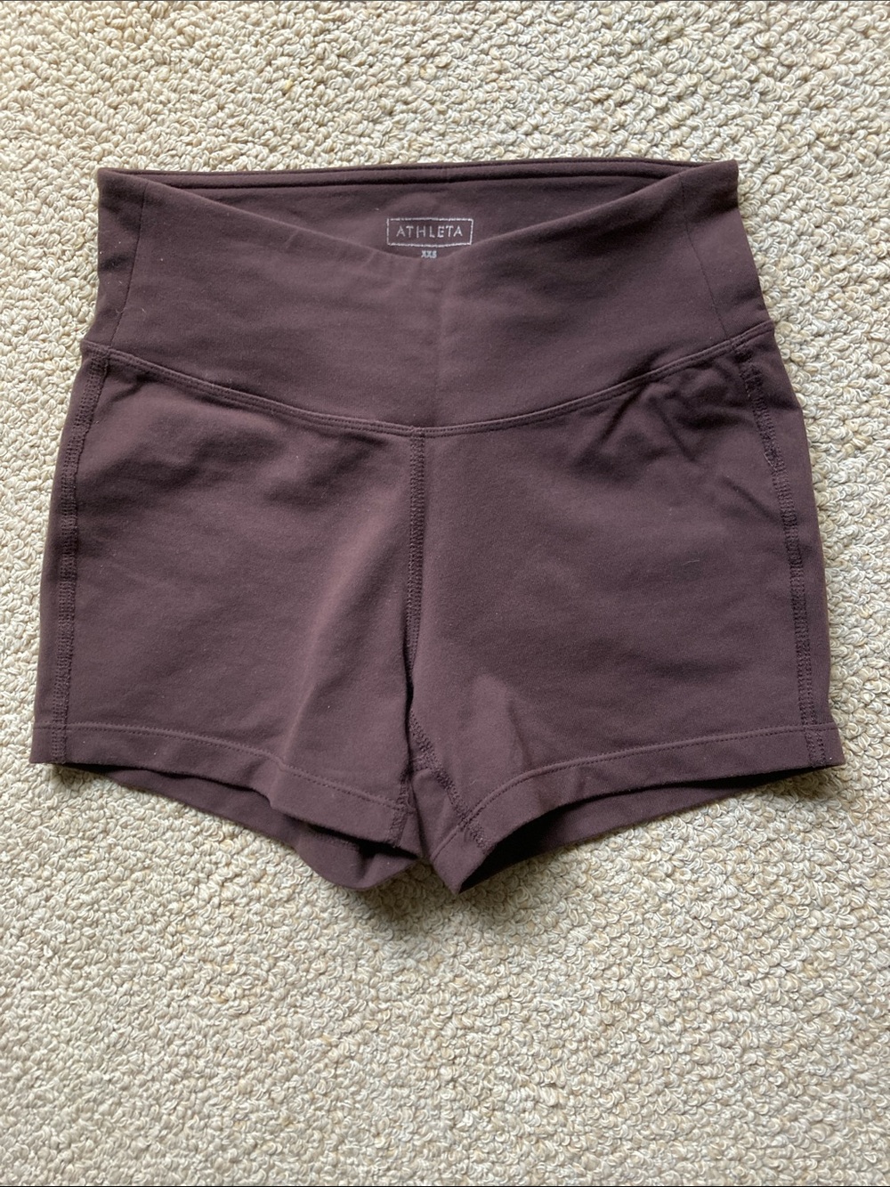 Athleta Mid-rise Chocolate Brown Stretch Yoga Shorts XXS